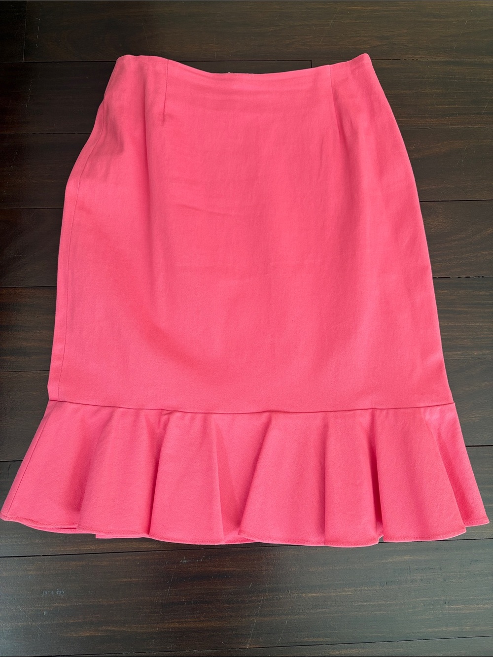 Judy Lee Cole Pink Ruffle-Hem Pencil Skirt, Sz 4